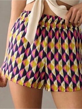 By Anthropologie High-Waist Geometric Print Shorts easy traveler medium